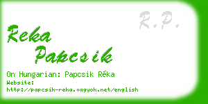 reka papcsik business card